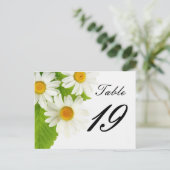 wit daisy table number briefkaart (Staand voorkant)