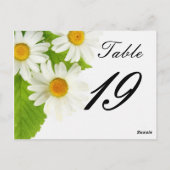 wit daisy table number briefkaart (Achterkant)