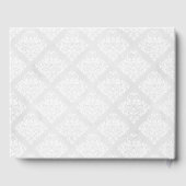 Wit Damask Personaliseer Elegant Gastenboek (Achterkant)