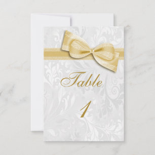 Wit Damast en Gouden Boog Faux Kaart