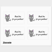  wit Dank je sticker met grijze kat (Vel)