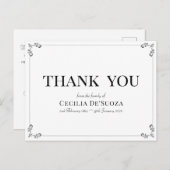 Wit Dank U Klassieke Elegante Vintage Eenvoudig Briefkaart (Voorkant / Achterkant)