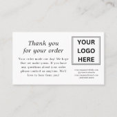 Wit Dank u voor uw bestelling | Logo-Kaarten Contactkaartje (Voorkant)