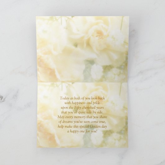 Wit - de Kaart van het Jubileum van het Huwelijk (Binnen)