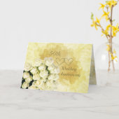 Wit - de Kaart van het Jubileum van het Huwelijk (Gele Bloem)