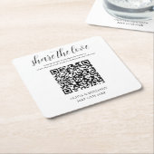 Wit | Deel de Liefde | Weddenschap Kartonnen Onderzetters (Schuin)