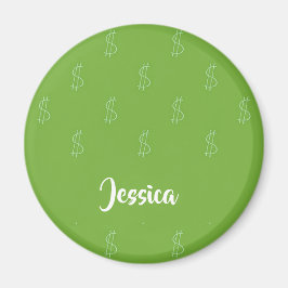 Wit-dollarteken groen magneet