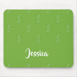Wit-dollarteken groen muismat