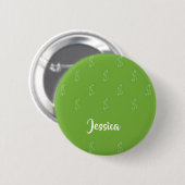Wit-dollarteken groen ronde button 5,7 cm (Voorkant /achterkant)