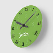 Wit-dollarteken groen ronde klok (Hoek)