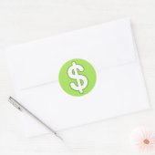 Wit dollarteken op groene achtergrond stickers (Envelop)