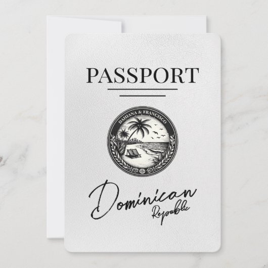 Wit Dominicaanse Republiek paspoort Bewaar de datu Save The Date (Voorkant)