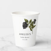 Wit Donker Gotisch Bloemen Vrijgezellenfeest Papieren Bekers (Voorkant)