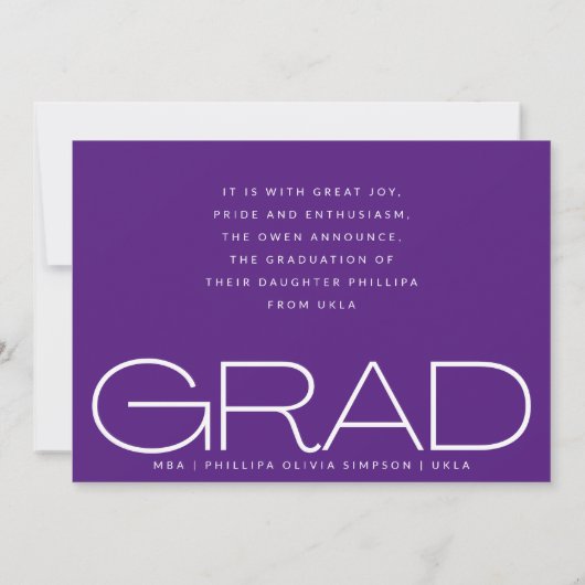 Wit Donker Overlay Portret Moderne Foto Aankondiging (Achterkant)