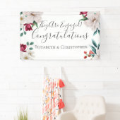 Wit Donker Roze Rood Bloemstuk Groene Verlovings- Spandoek (Insitu)