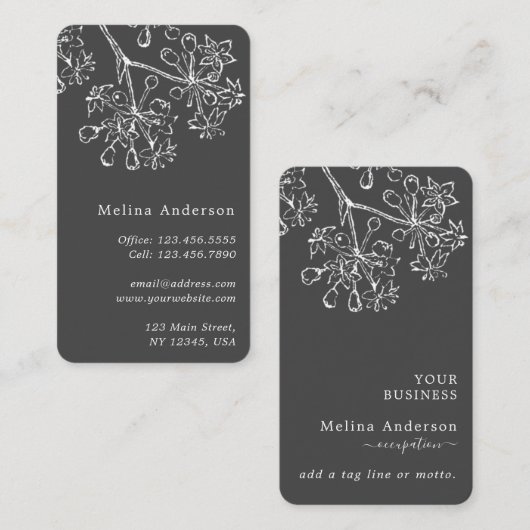 Wit  donkergrijs Visitekaartje (Voorkant / Achterkant)