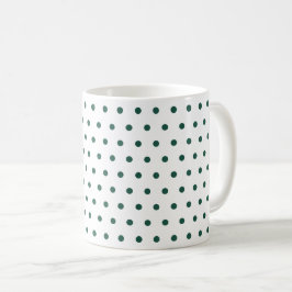 Wit Donkergroen Polka Dots Clean Eenvoudig Minimaa Koffiemok