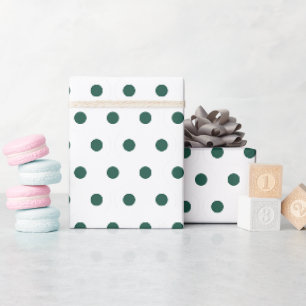 Wit Donkergroen Stippen Schoon Eenvoudig Minimaal Cadeaupapier