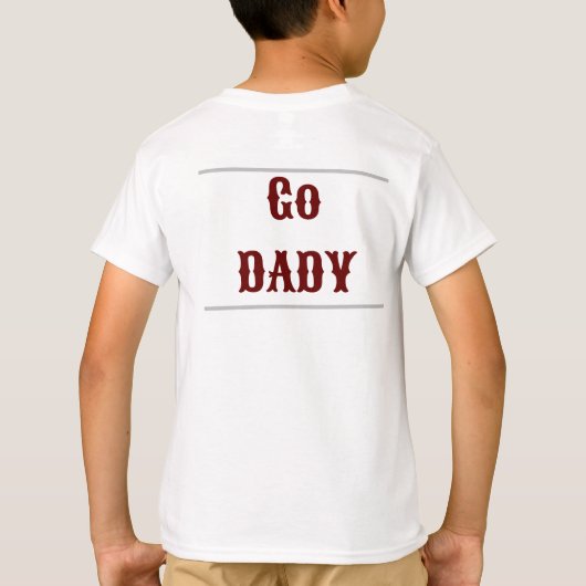 Wit Donkerrood kinder jongen T-shirt (Achterkant)