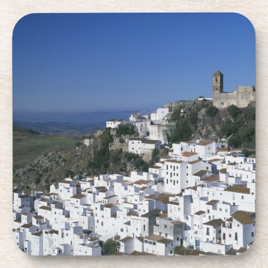 Wit dorp van Casares, Andalusië, Spanje 2 Bier Onderzetter (Voorkant)