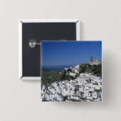Wit dorp van Casares, Andalusië, Spanje 2 Vierkante Button 5,1 Cm (Voorkant /achterkant)