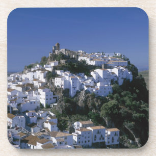 Wit dorp van Casares, Andalusië, Spanje Bier Onderzetter