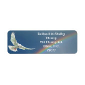 WIT DOVE MET ETIKET INZAKE RAINBOW (Voorkant)