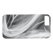 wit draaiend rookontwerp op zwart Case-Mate iPhone case (Achterkant (Horizontaal))