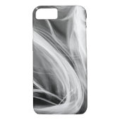 wit draaiend rookontwerp op zwart Case-Mate iPhone case (Achterkant)