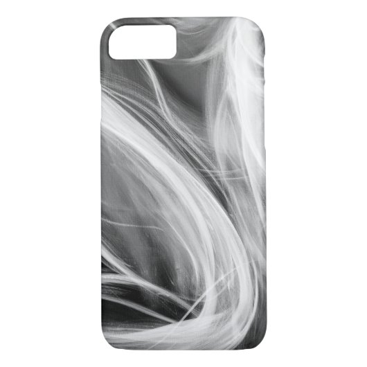 wit draaiend rookontwerp op zwart Case-Mate iPhone case (Achterkant)