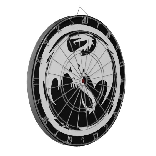 Wit Dragon goud dartboard Dartbord (Voorkant Links)