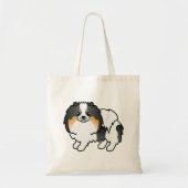 Wit Driekleurig Pomeranian Hond Design Tote Bag (Voorkant)