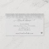  Wit-dripende Zilveren Glitter Rain Lashes Visitekaartje (Achterkant)