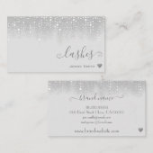  Wit-dripende Zilveren Glitter Rain Lashes Visitekaartje (Voorkant / Achterkant)