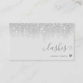  Wit-dripende Zilveren Glitter Rain Lashes Visitekaartje
