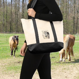 Wit droompaard tote bag