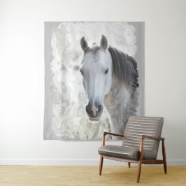 Wit droompaard wandkleed