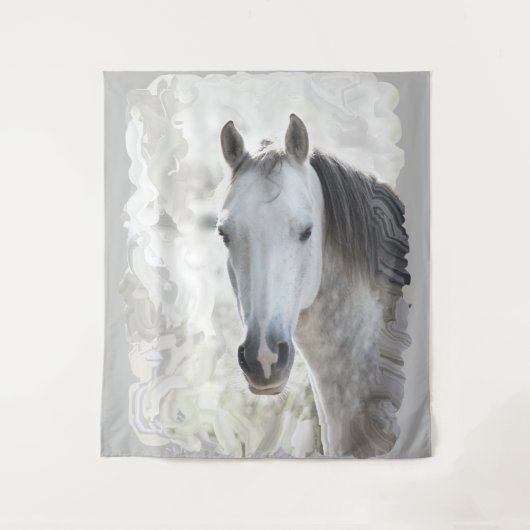 Wit droompaard wandkleed (Voorkant)