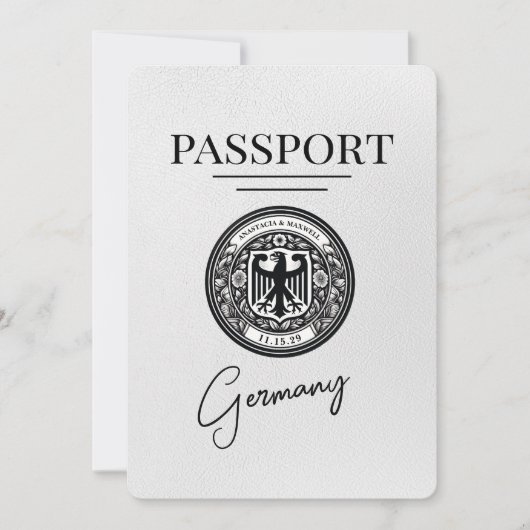 Wit Duitsland paspoort Bewaar de datum Save The Date (Voorkant)