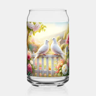Wit Duiven Cottage Tuin Blikvorm Glas