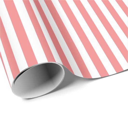 Wit + DYI 2e kleur strepen 1/2" patroon Cadeaupapier (Rol Hoek)