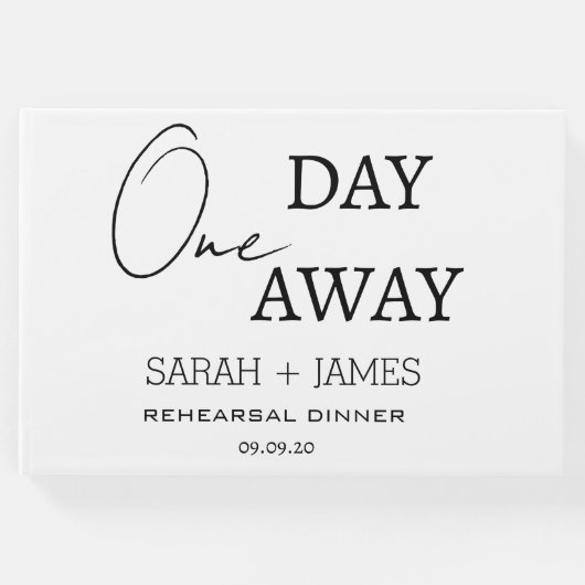 Wit een dag weg repetitie diner bruiloft gastenboek (Voorkant)