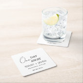 Wit een dag weg repetitie diner bruiloft kartonnen onderzetters (Insitu)