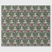 Wit eendje in een regenplas met #3 ballon cadeaupapier (Vlak)