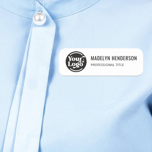 Wit Eenvoudig Bedrijf Logo Medewerker Magnetisch Naamplaatje