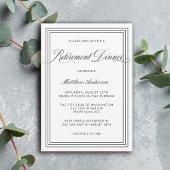 Wit Eenvoudig Elegant Pensioen Diner Kaart