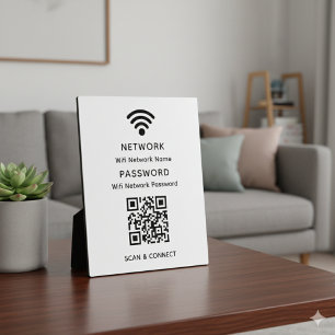 Wit Eenvoudig Elegant WiFi QR Code Netwerkwachtwoo Fotoplaat