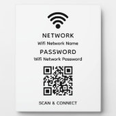 Wit Eenvoudig Elegant WiFi QR Code Netwerkwachtwoo Fotoplaat (Voorkant)