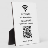 Wit Eenvoudig Elegant WiFi QR Code Netwerkwachtwoo Fotoplaat (Zijkant)