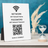 Wit Eenvoudig Elegant WiFi QR Code Netwerkwachtwoo Fotoplaat (Zijkant)